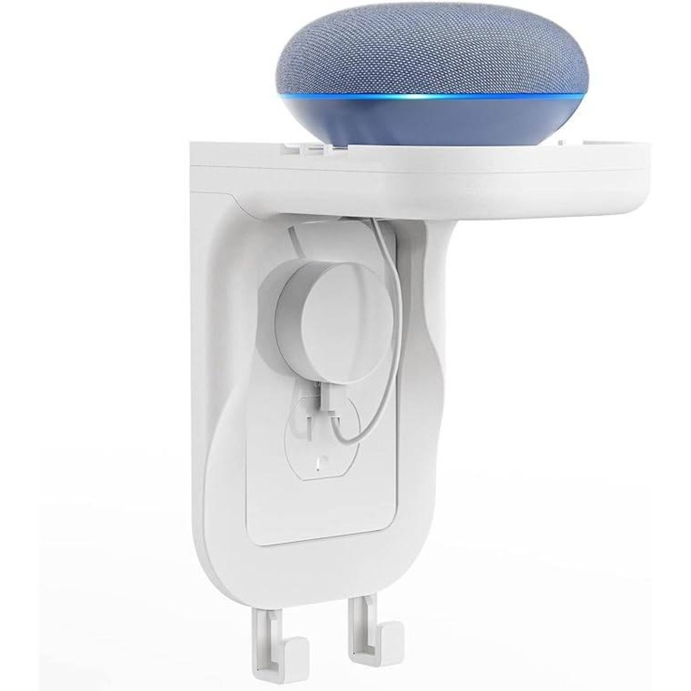 WALI Outlet Wall Shelf With Hooks White OSH001-W - NEW - OPEN BOX